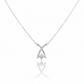 Moissanite Diamond Crossover Pendant Necklace 925 Sterling Silver Women Chain