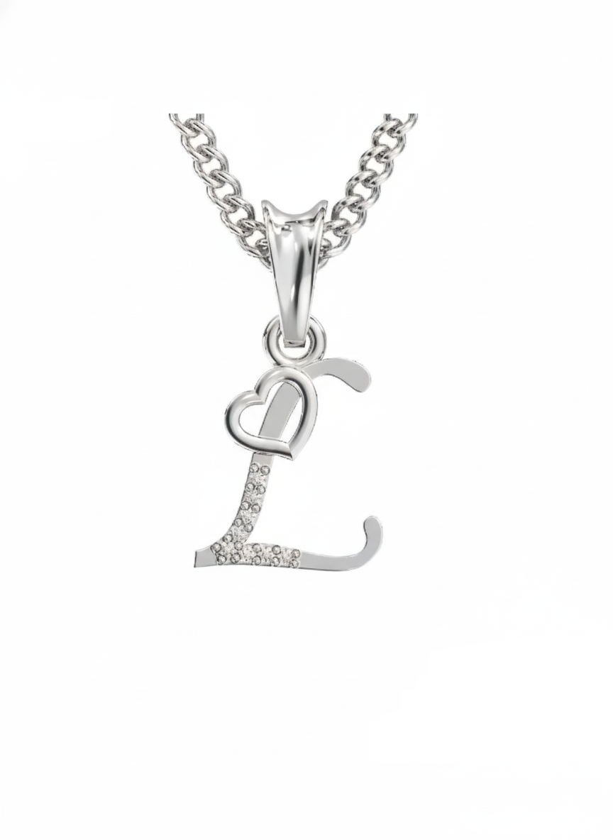L Initial Alphabet Diamond Pendant - Diamond Jewellery