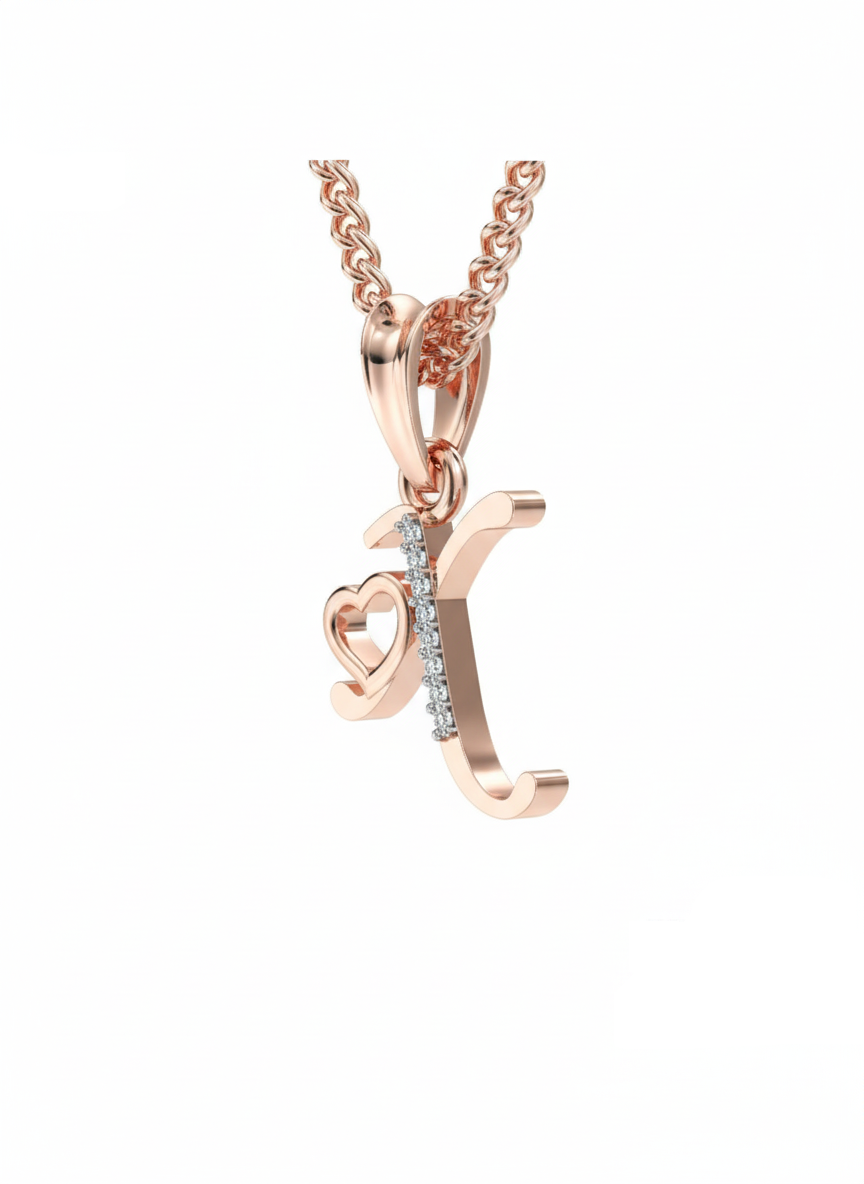 X Initial Alphabet Diamond Pendant - Diamond Jewellery