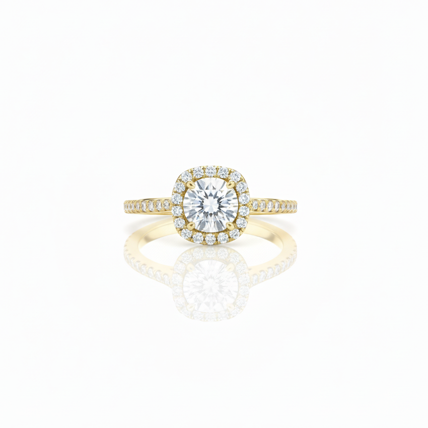 Luxury Halo Moissanite Diamond Ring
