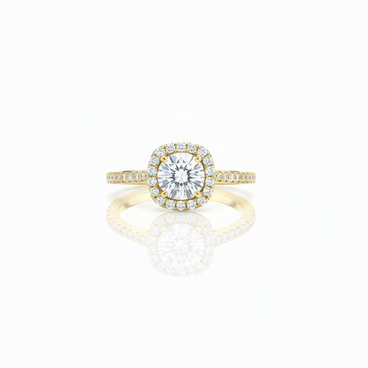 Luxury Halo Moissanite Diamond Ring