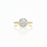 Luxury Halo Moissanite Diamond Ring