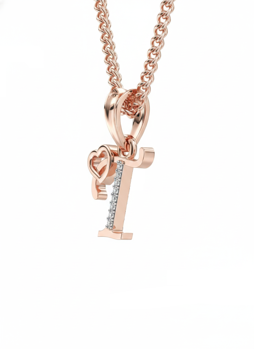 T Initial Alphabet Diamond Pendant - Diamond Jewellery