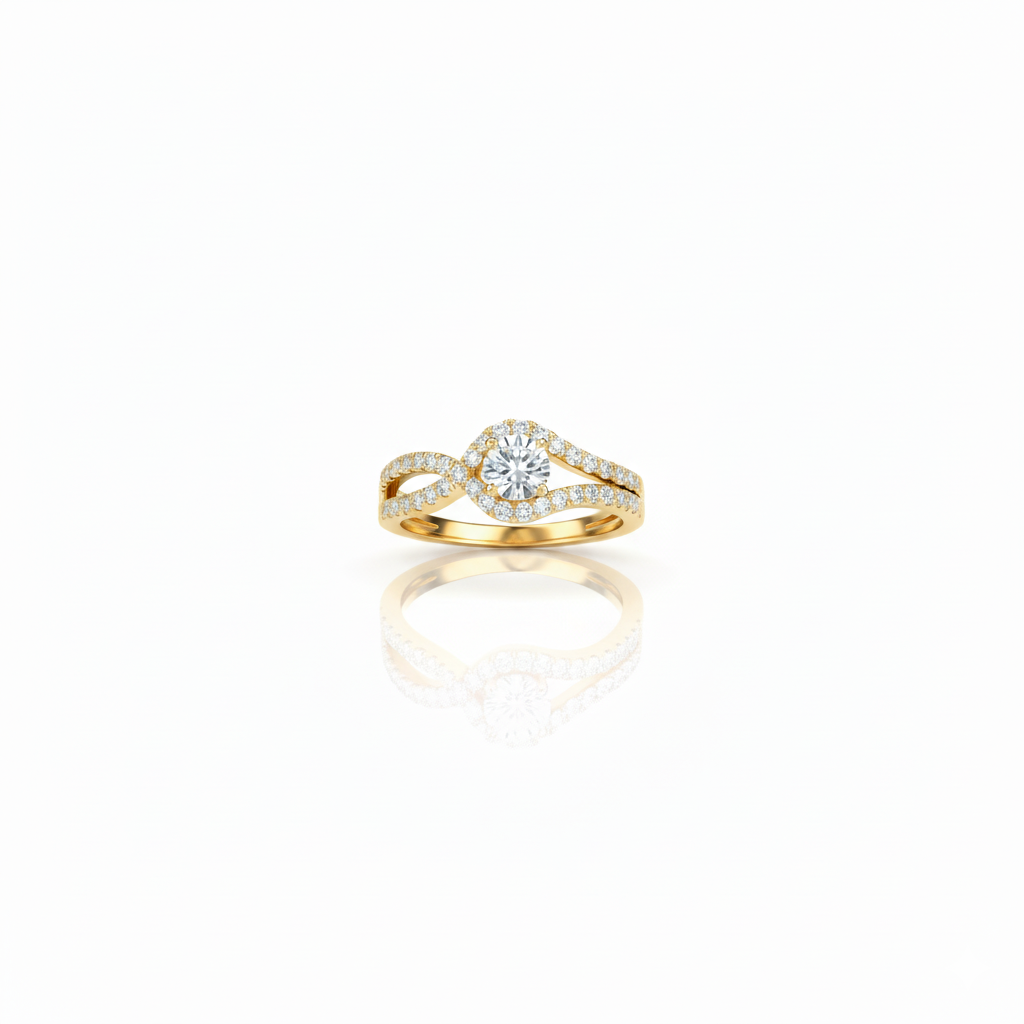elegant solitaire Moissanite diamond ring