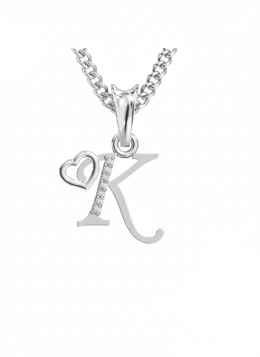K Initial Alphabet Diamond Pendant - Diamond Jewellery