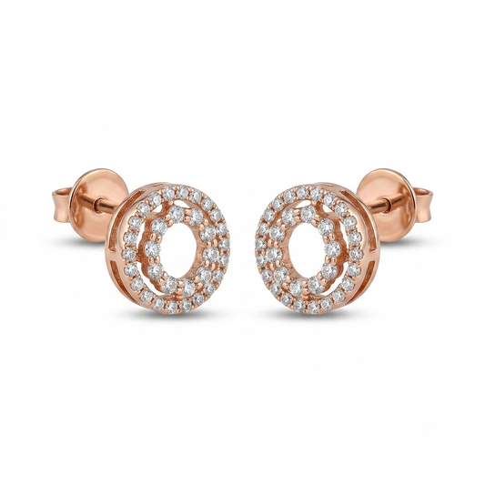 Elegant Circular Earrings with Lab-Grown Diamonds