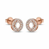Elegant Circular Earrings with Lab-Grown Diamonds