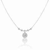 Moissanite Diamond Pendant Chain in 925 Sterling Silver