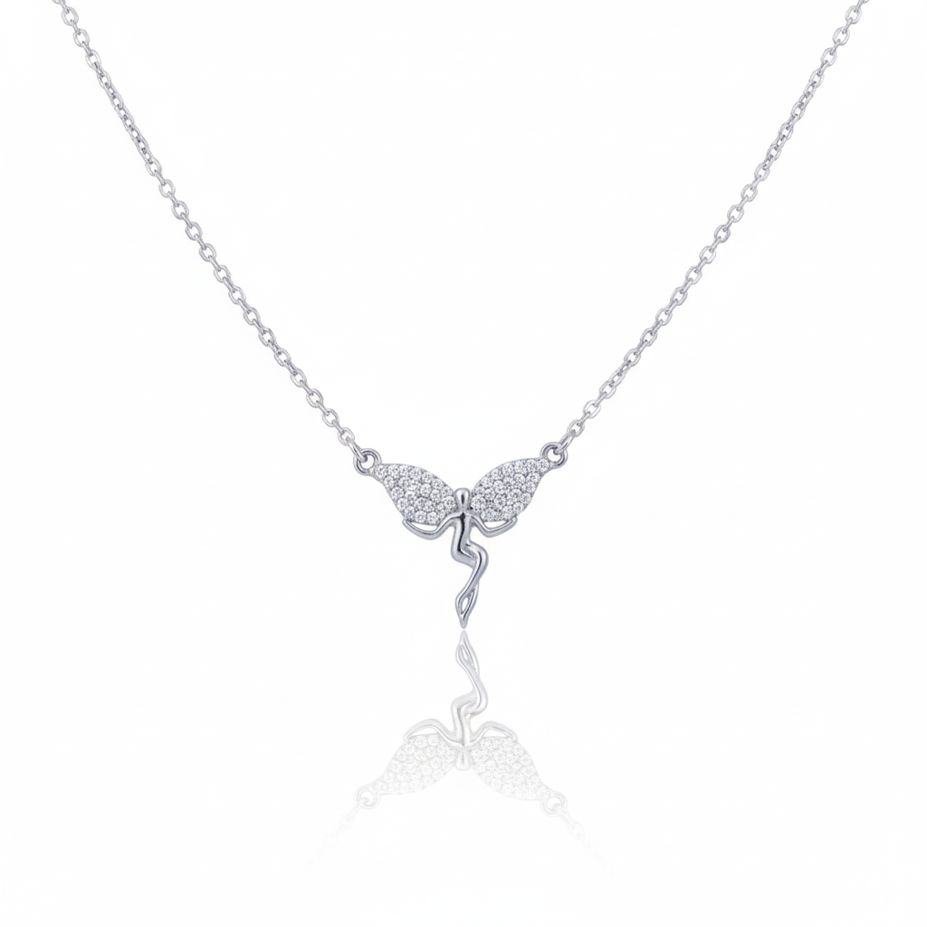 92.5 Sterling Silver Chain Necklace with Moissanite Diamond