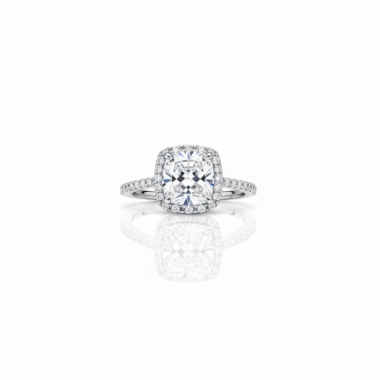 Cushion Cut Moissanite Engagement Ring