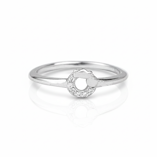 925 Sterling Silver Moissanite Diamond Circle Ring