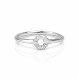 925 Sterling Silver Moissanite Diamond Circle Ring
