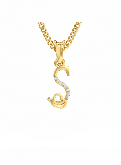 S Initial Alphabet Diamond Pendant - Diamond Jewellery