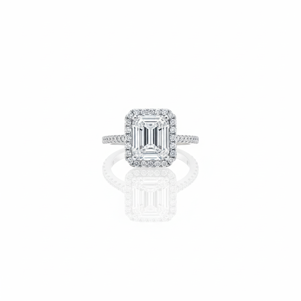 Moissanite Diamond Ring in 92.5 Sterling Silver