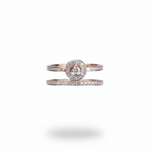Moissanite Diamond Halo Ring Set