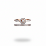 Moissanite Diamond Halo Ring Set