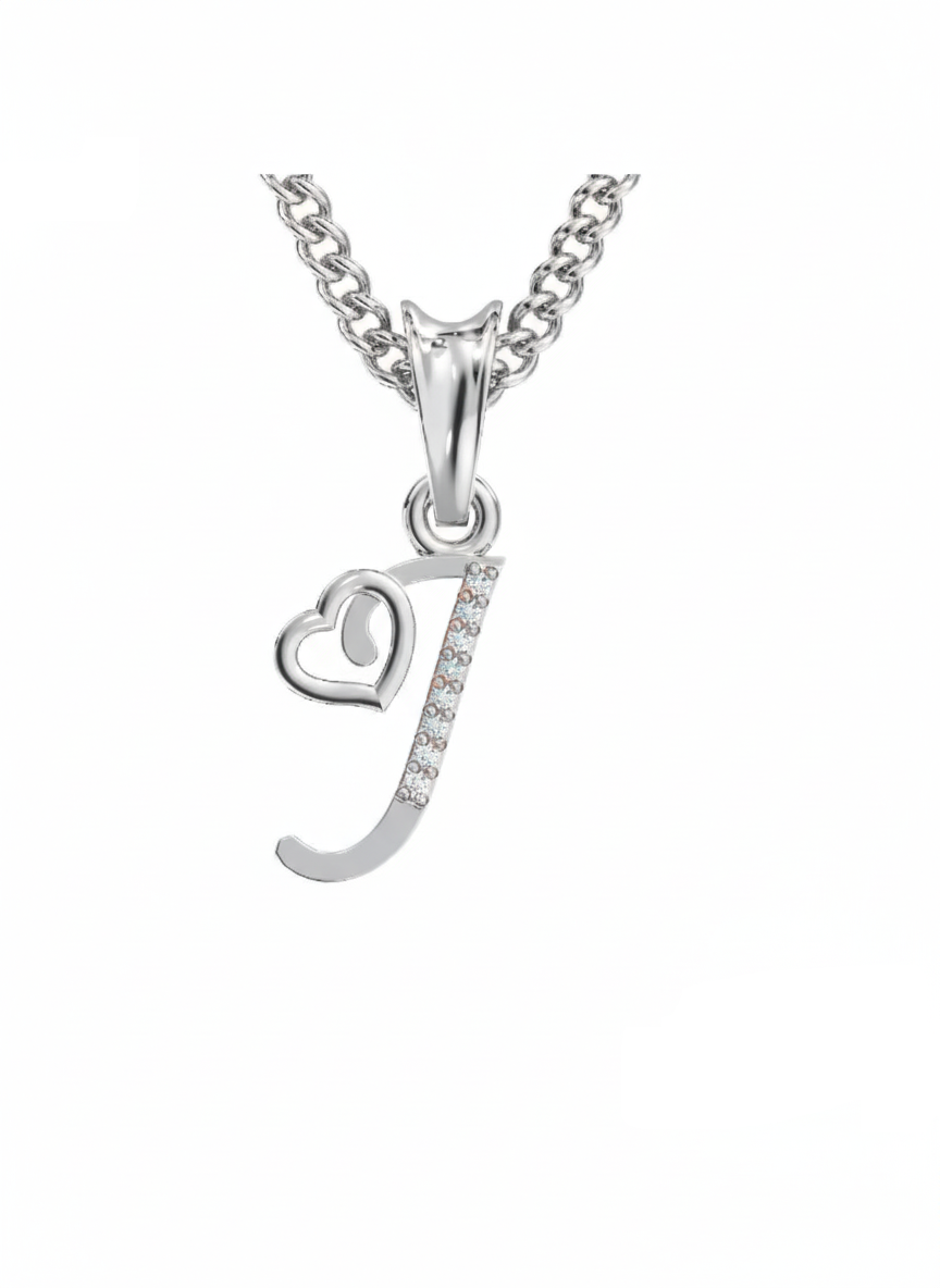 J Initial Alphabet Diamond Pendant - Diamond Jewellery