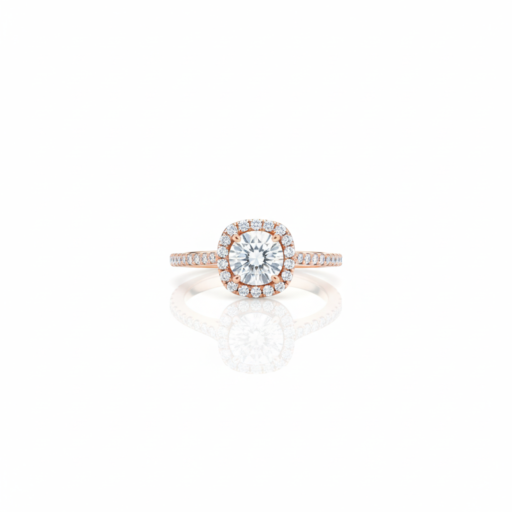 Luxury Halo Moissanite Diamond Ring
