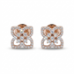 Elegant Floral Stud Earrings with Lab-Grown Diamonds by Nakrani Gold