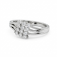 925 Sterling Silver Moissanite Cluster Ring Split Shank Women’s Wedding Band