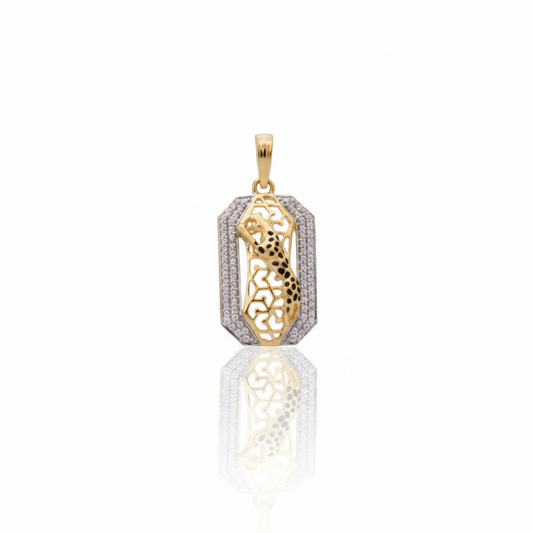 Stunning Gold Men Pendant with American Diamond Accents