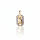 Stunning Gold Men Pendant with American Diamond Accents