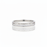 925 Sterling Silver Moissanite Diamond Band Ring