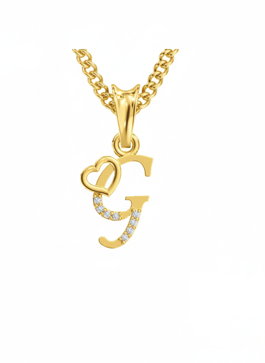 G Initial Alphabet Diamond Pendant - Diamond Jewellery