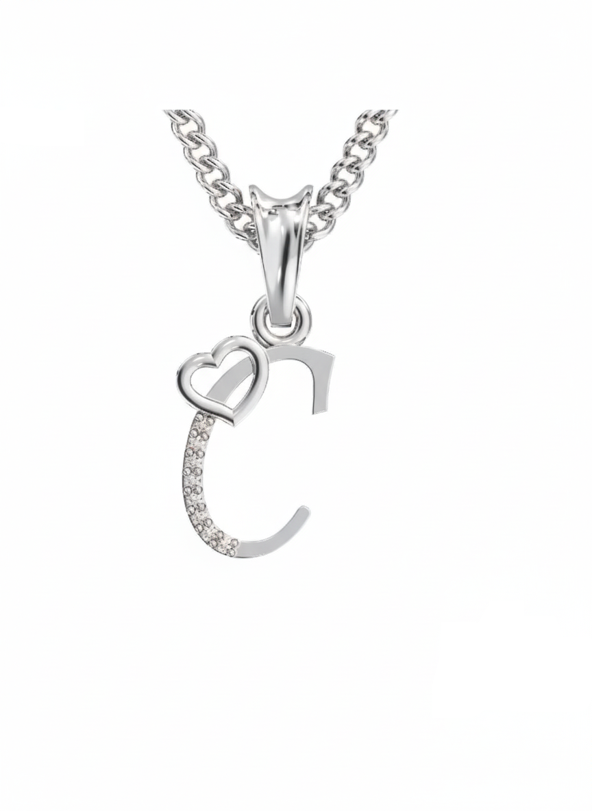 C Initial Alphabet Diamond Pendant - Diamond Jewellery