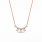 14K Rose Gold Lab Grown Diamond 3-Stone Pendant Necklace