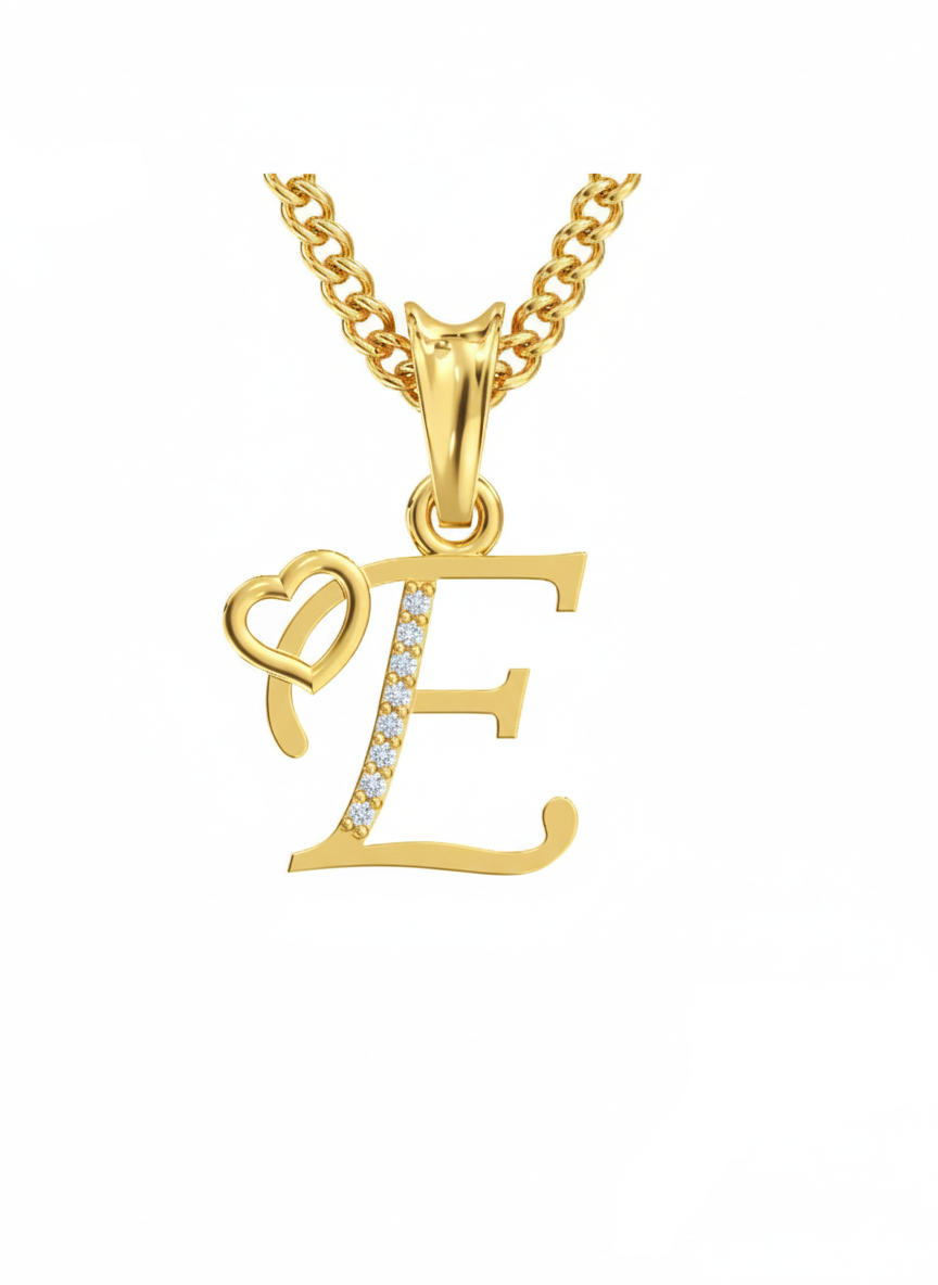 E Initial Alphabet Diamond Pendant - Diamond Jewellery