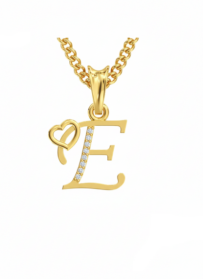 E Initial Alphabet Diamond Pendant - Diamond Jewellery