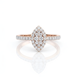 Elegant Marquise Cluster Ladies Ring with Lab-Grown Diamonds