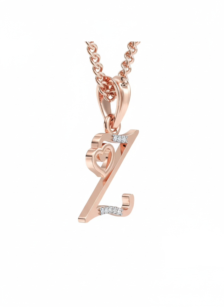 Z Initial Alphabet Diamond Pendant - Diamond Jewellery