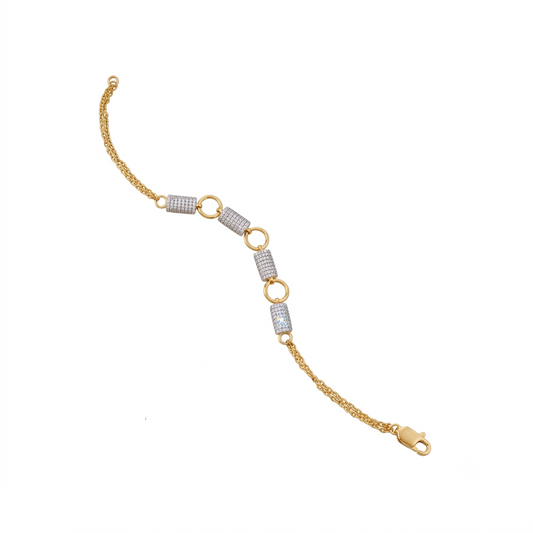 Elegant Gold Bracelet with American Diamond