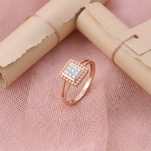 Square Halo American Diamond Ring
