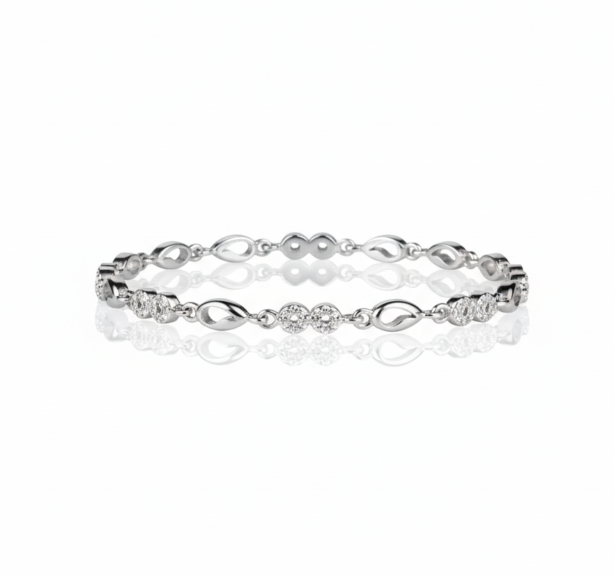Moissanite Diamond Infinity Bracelet – 925 Sterling Silver