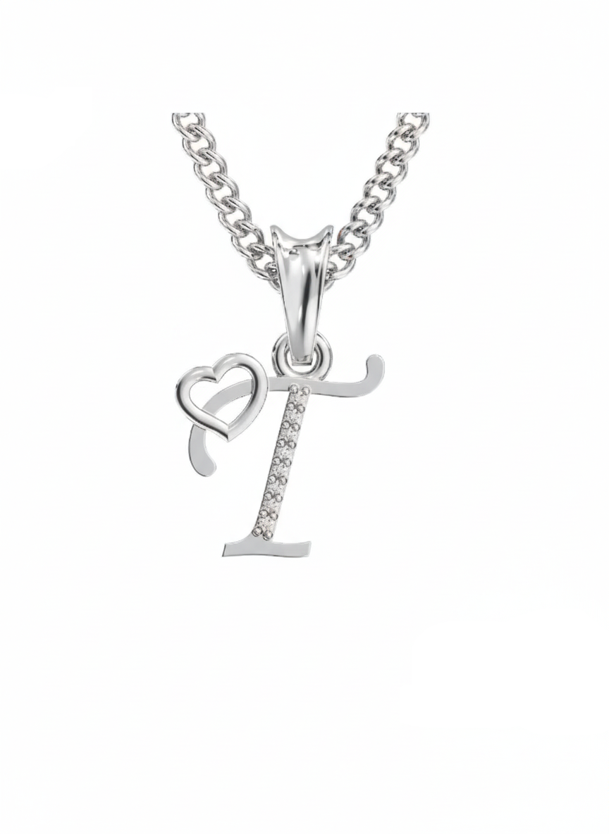 T Initial Alphabet Diamond Pendant - Diamond Jewellery