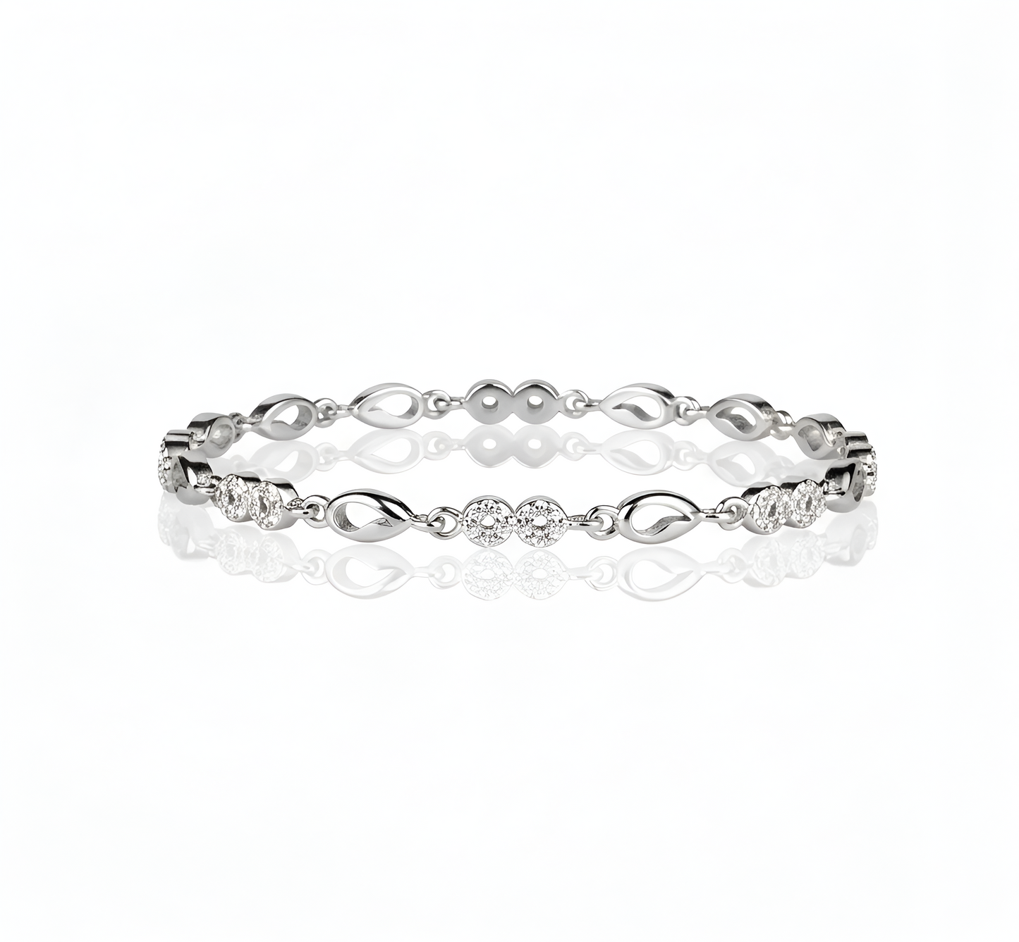 Moissanite Diamond Infinity Bracelet – 925 Sterling Silver