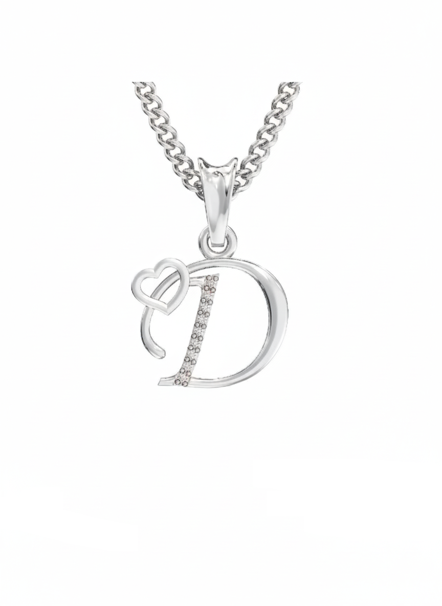 D Initial Alphabet Diamond Pendant - Diamond Jewellery