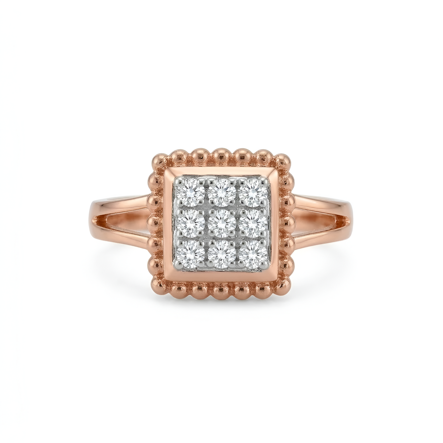 Square Halo American Diamond Ring