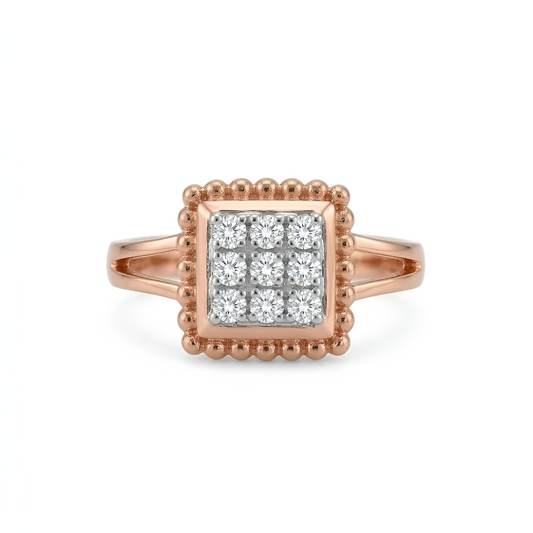 Square Halo American Diamond Ring
