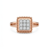 Square Halo American Diamond Ring
