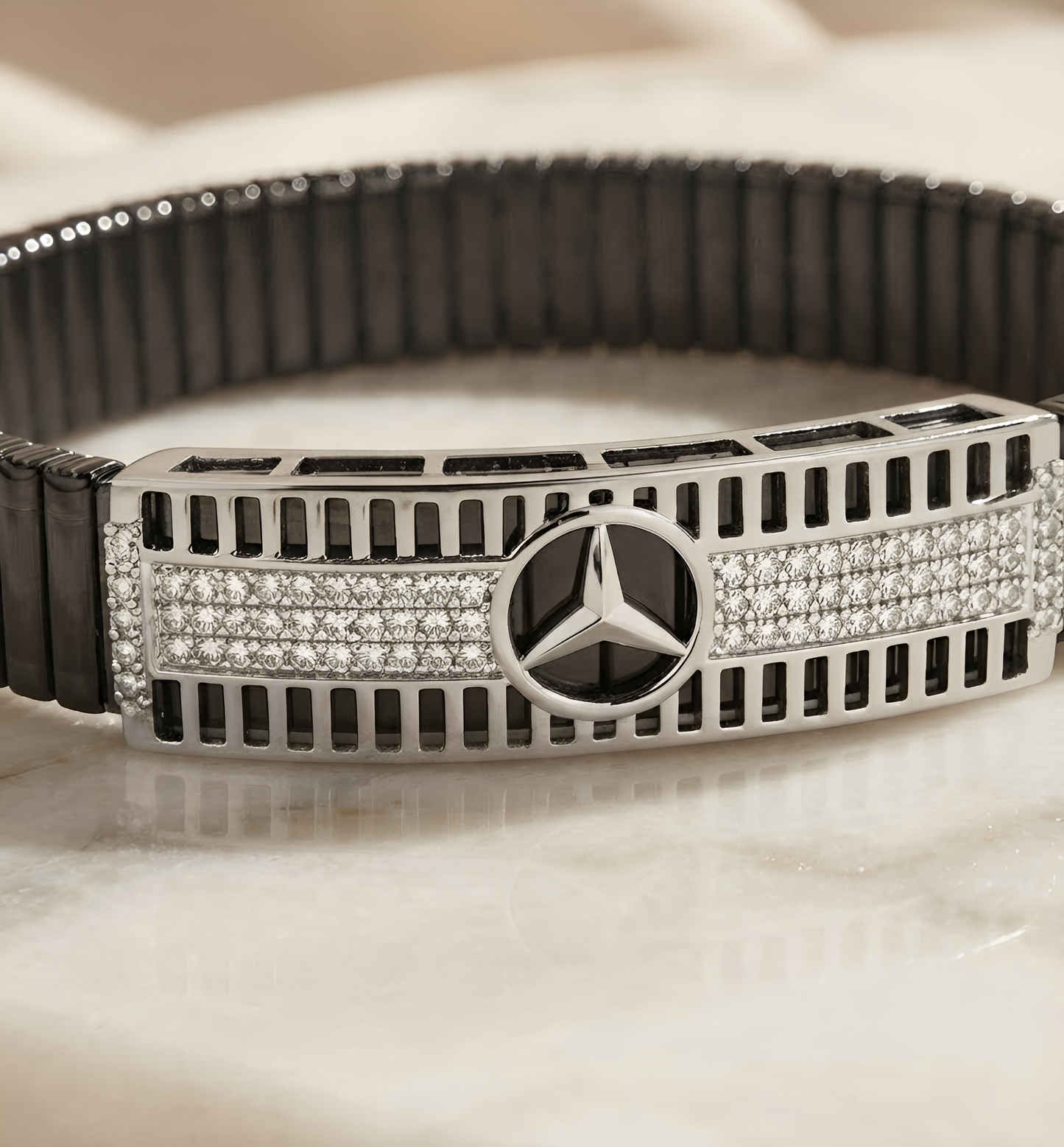 925 Sterling Silver Luxury Men's Designer Spring Band Bracelet