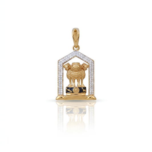Stunning Indian Emblem men Pendant with American Diamonds