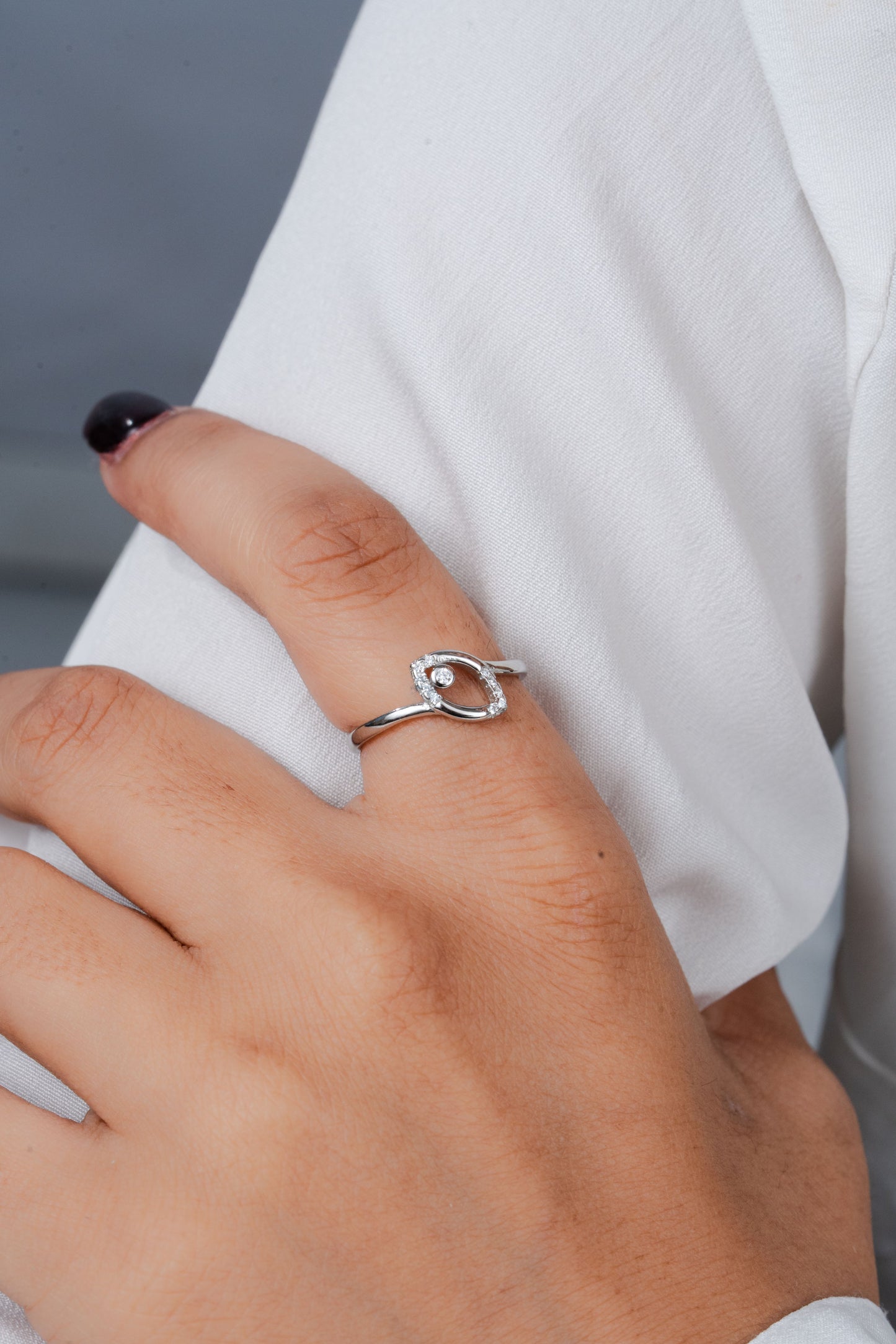 925 Sterling Silver American Diamond Ring Women’s Wedding Engagement Band