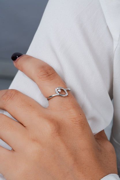 925 Sterling Silver American Diamond Ring Women’s Wedding Engagement Band