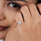 925 Sterling Silver Ring for Women Round Halo American Diamond Engagement Band