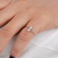 925 Sterling Silver Square Cluster Ring for Women Simulated Diamond CZ Band Gift