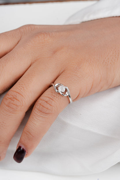925 Sterling Silver American Diamond Promise Ring for Women